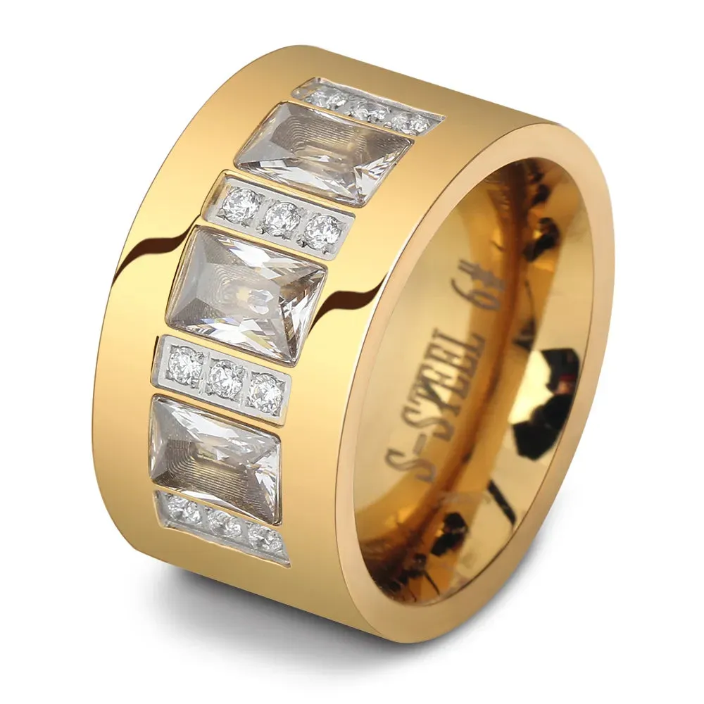 Women Crystal Rings Stainless Steel Wedding Rings For Women Party Jewelry