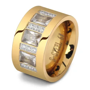 Women Crystal Rings Stainless Steel Wedding Rings For Women Party Jewelry