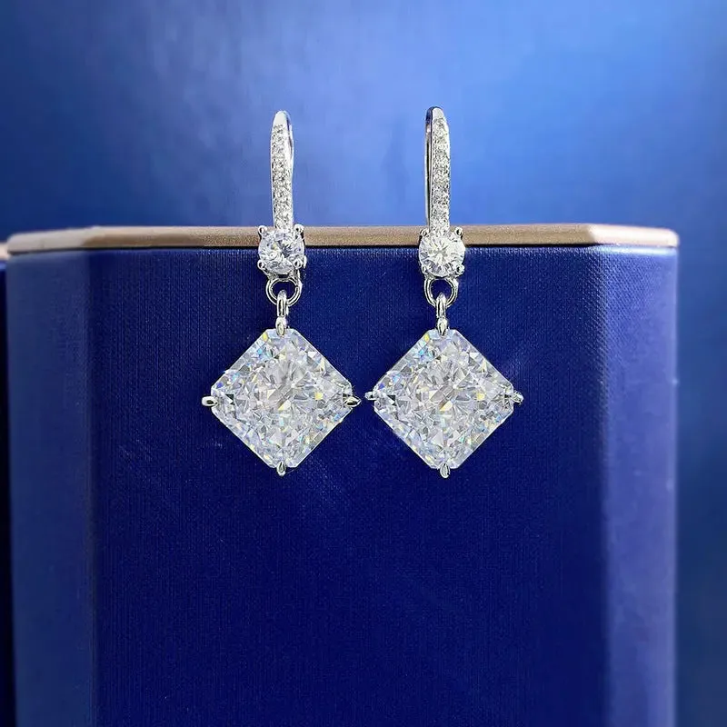 Women High Carbon White Diamond Earrings