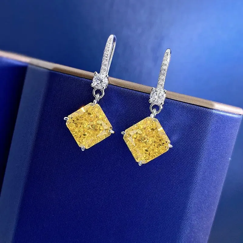 Women High Carbon White Diamond Earrings