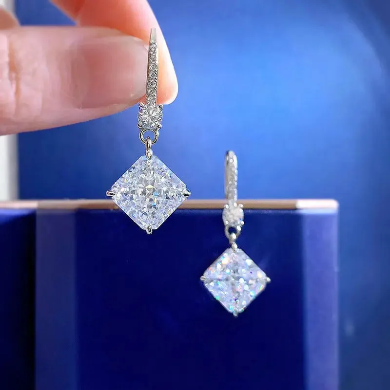 Women High Carbon White Diamond Earrings