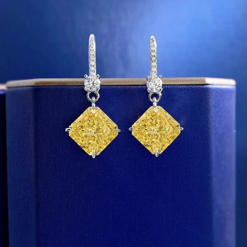Women High Carbon White Diamond Earrings