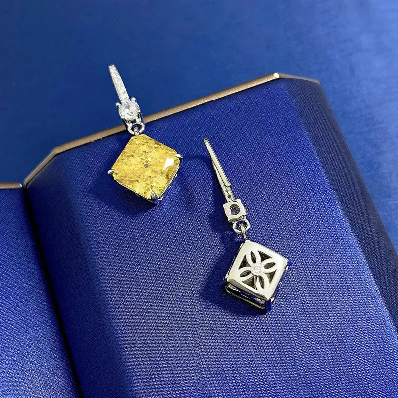 Women High Carbon White Diamond Earrings