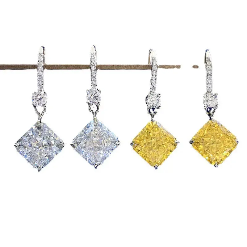 Women High Carbon White Diamond Earrings