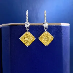 Women High Carbon White Diamond Earrings