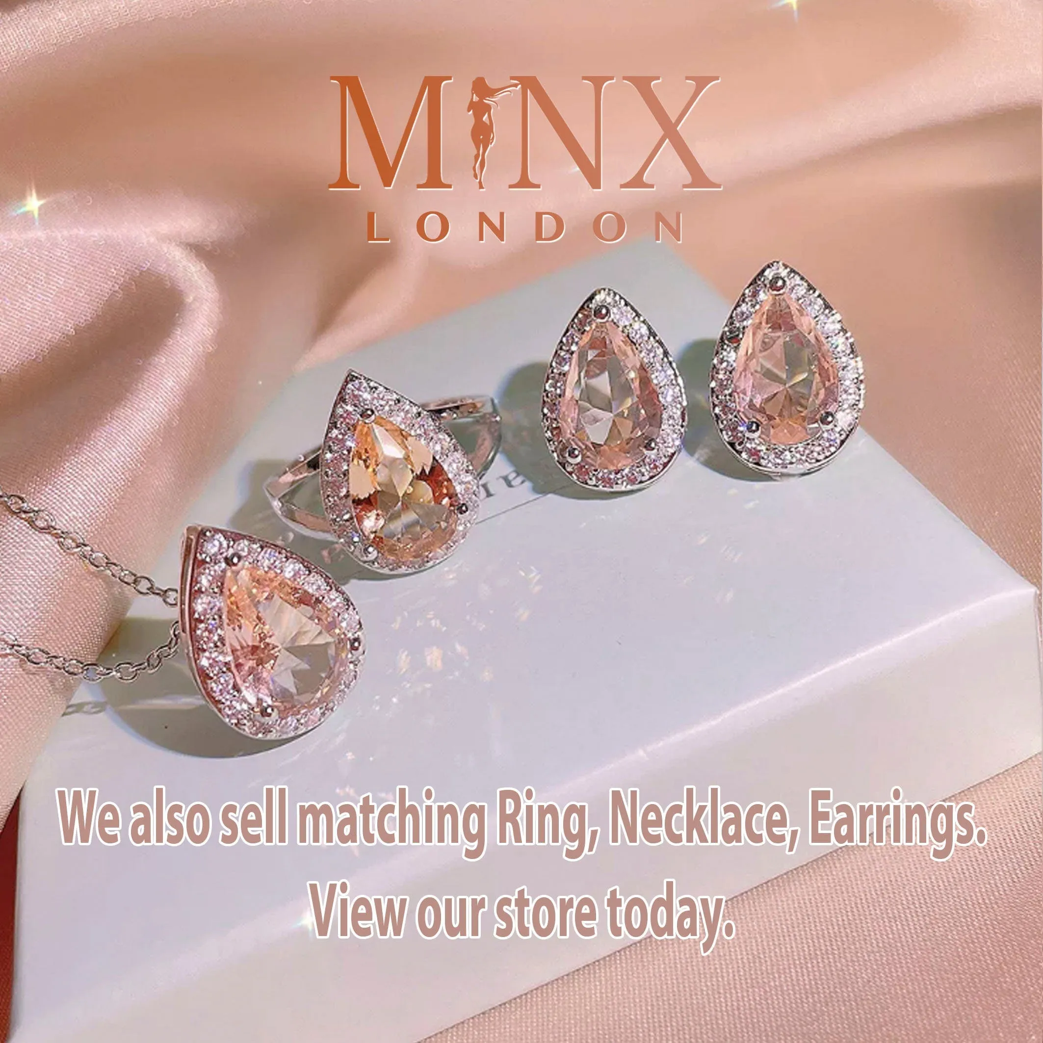 Womens Ear Studs | Champagne Diamond Earrings | Teardrop Earrings | Diamond Earrings | Teardrop Ear Studs | Womens Diamond Ear Studs