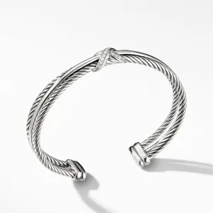 X Crossover Bracelet with Diamonds, Medium
