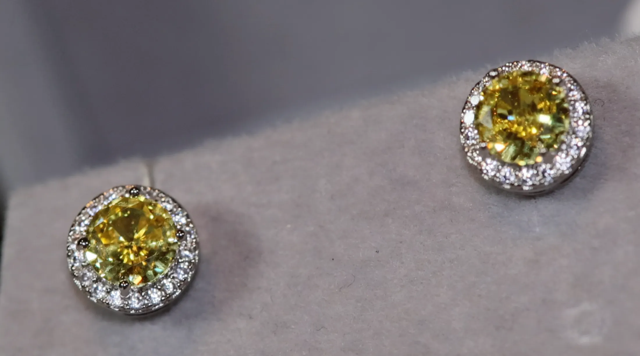Yellow Diamond Earrings | Canary Yellow Earrings | Yellow Diamond Ear Studs | Stud Earrings | Diamond Ear Studs