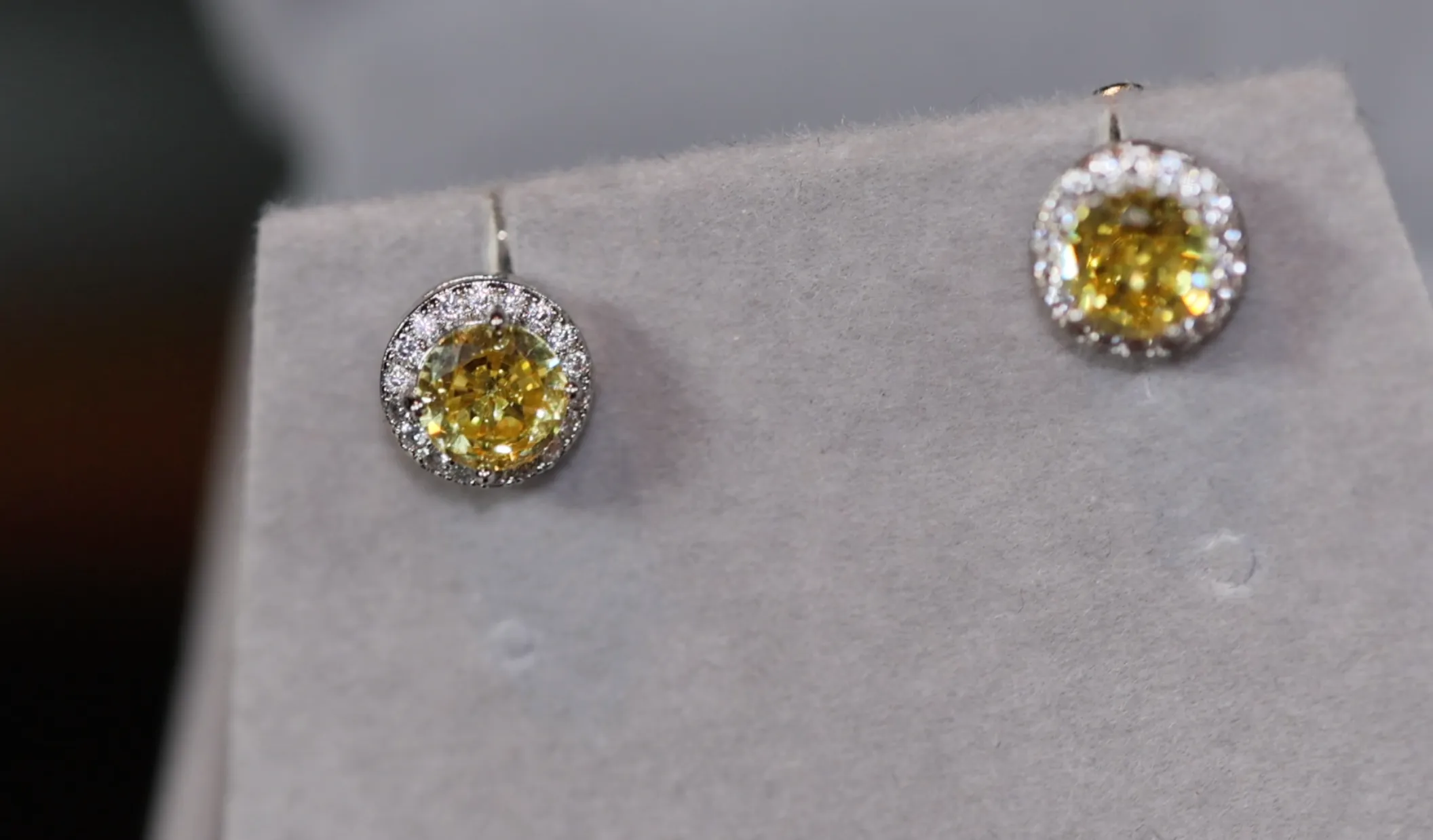 Yellow Diamond Earrings | Canary Yellow Earrings | Yellow Diamond Ear Studs | Stud Earrings | Diamond Ear Studs