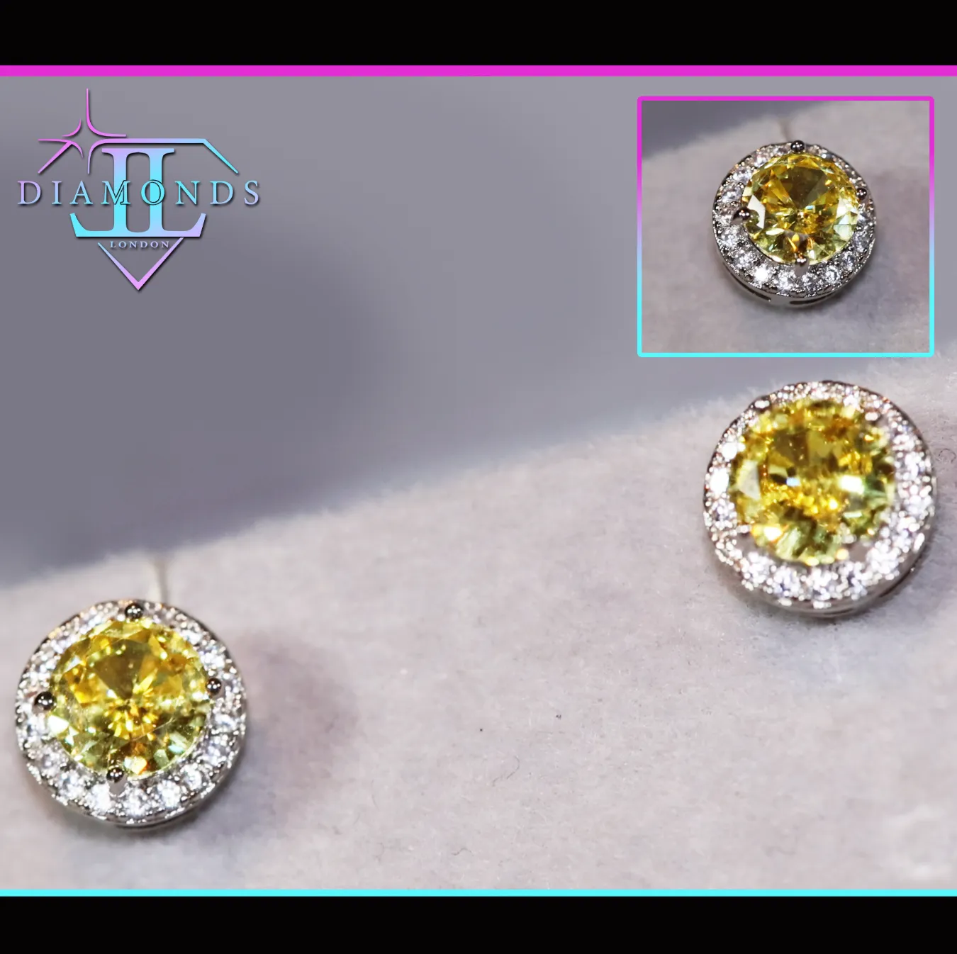 Yellow Diamond Earrings | Canary Yellow Earrings | Yellow Diamond Ear Studs | Stud Earrings | Diamond Ear Studs