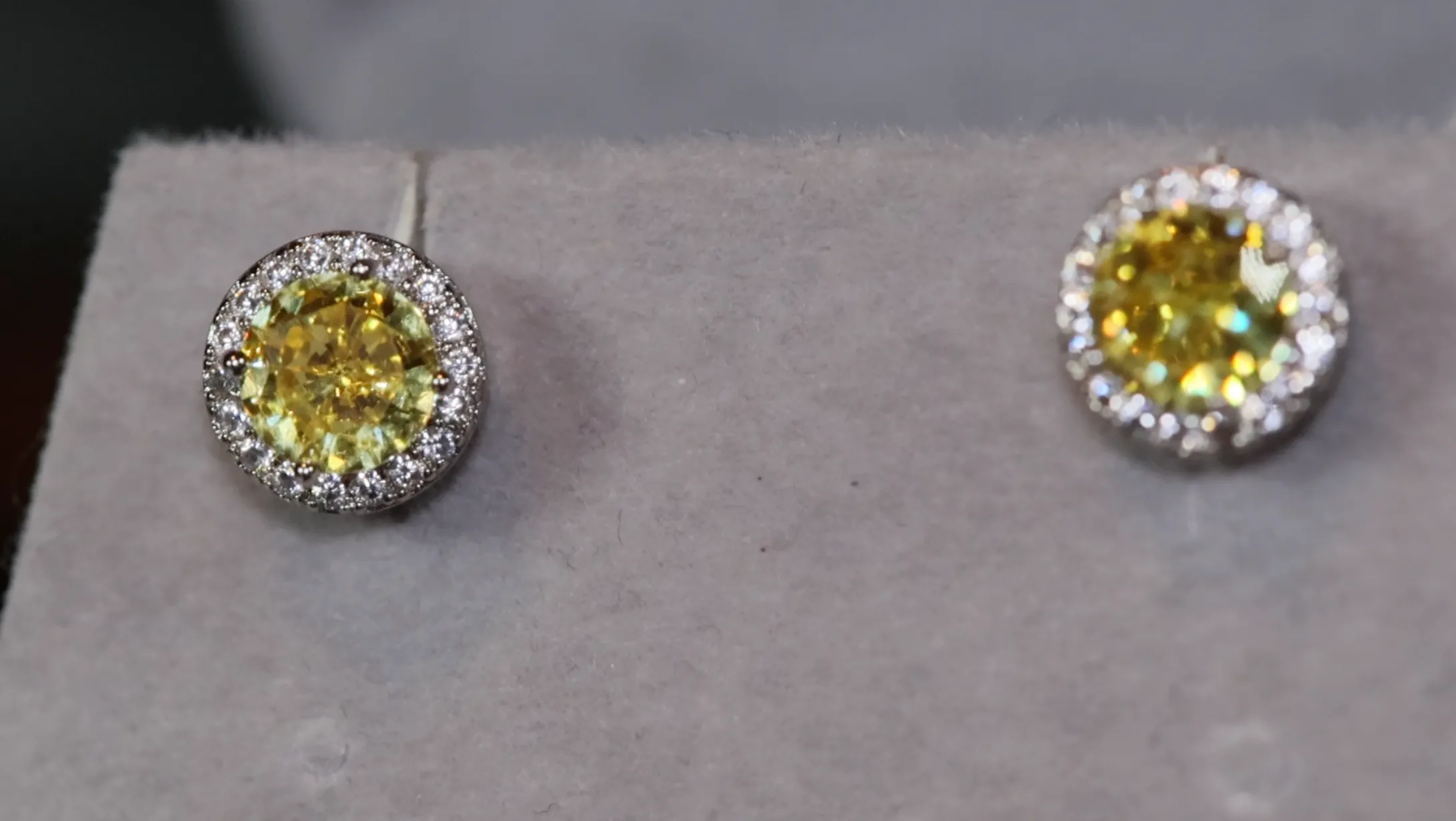 Yellow Diamond Earrings | Canary Yellow Earrings | Yellow Diamond Ear Studs | Stud Earrings | Diamond Ear Studs