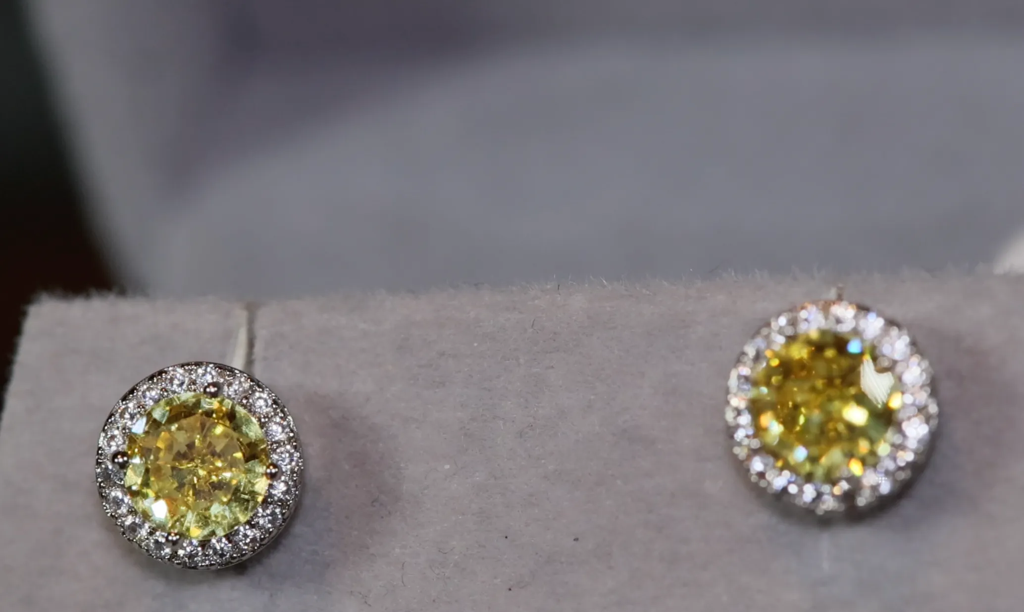 Yellow Diamond Earrings | Canary Yellow Earrings | Yellow Diamond Ear Studs | Stud Earrings | Diamond Ear Studs