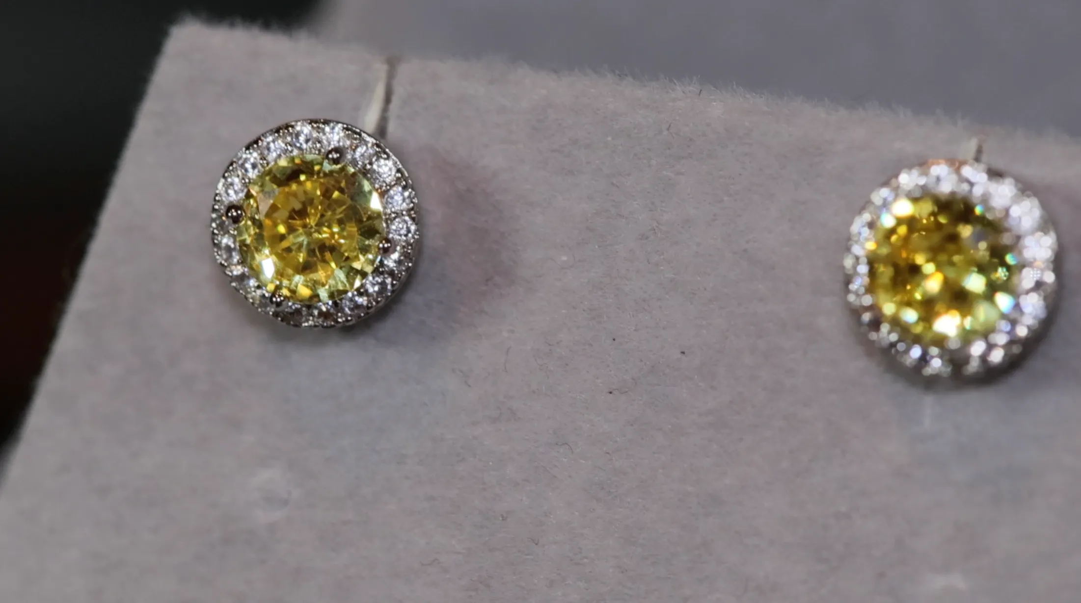 Yellow Diamond Earrings | Canary Yellow Earrings | Yellow Diamond Ear Studs | Stud Earrings | Diamond Ear Studs