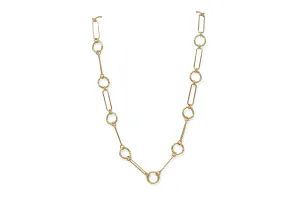 Yellow Gold Paperclip Chain Link Necklace