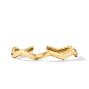 Zig Zag Stax Cuff Bracelet in 18K Yellow Gold, Size Medium
