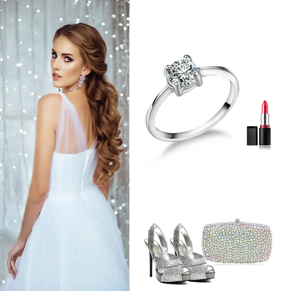 Zircon Wedding Duo - Sparkling Love Rings