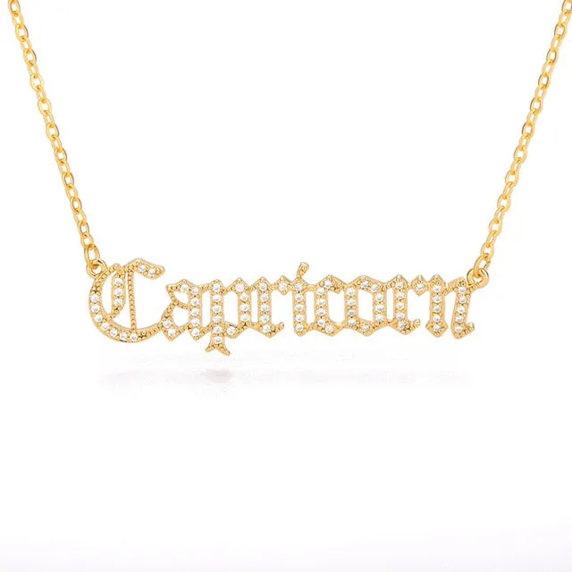 Zodiac Sign Rhinestone Necklace