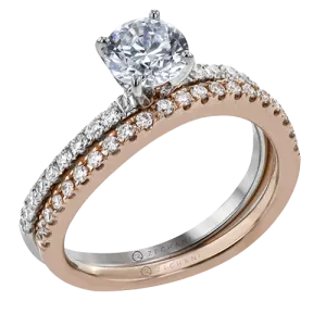 ZR1690 Wedding Set in 14k Gold with Diamonds